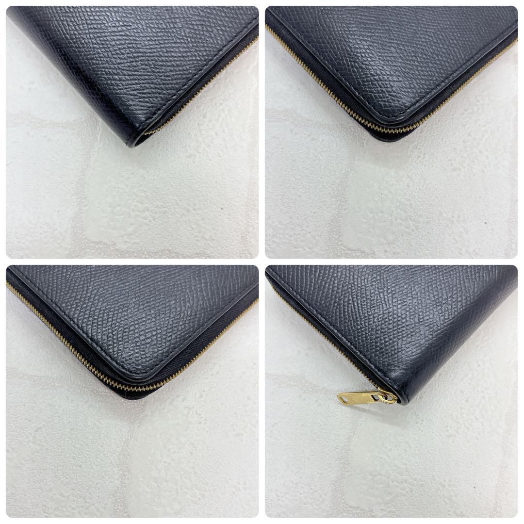 美品✨CELINE セリーヌ 長財布 ラウンドジップ 黒 ゴールド金具 現行ロゴ