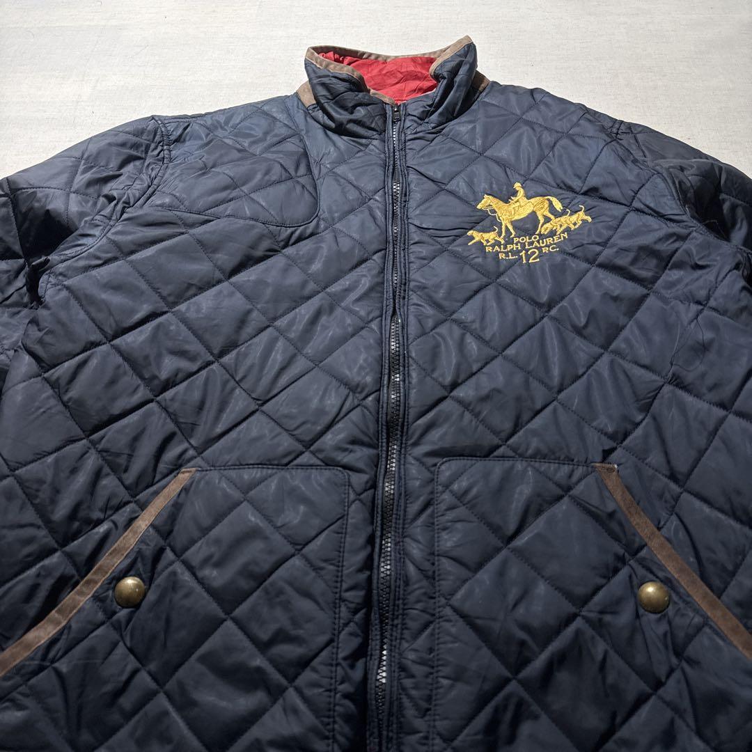 POLO ポロ ラルフローレン リバースブル 中綿 キルティング ジャケット M