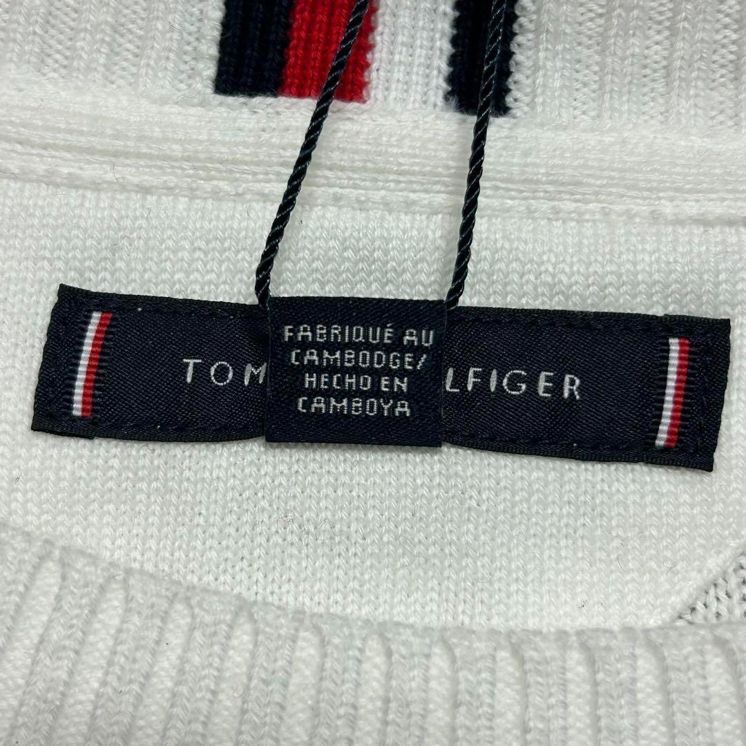 【新品】TOMMY HILFIGER ケーブルニット　クルーネック　XL　白