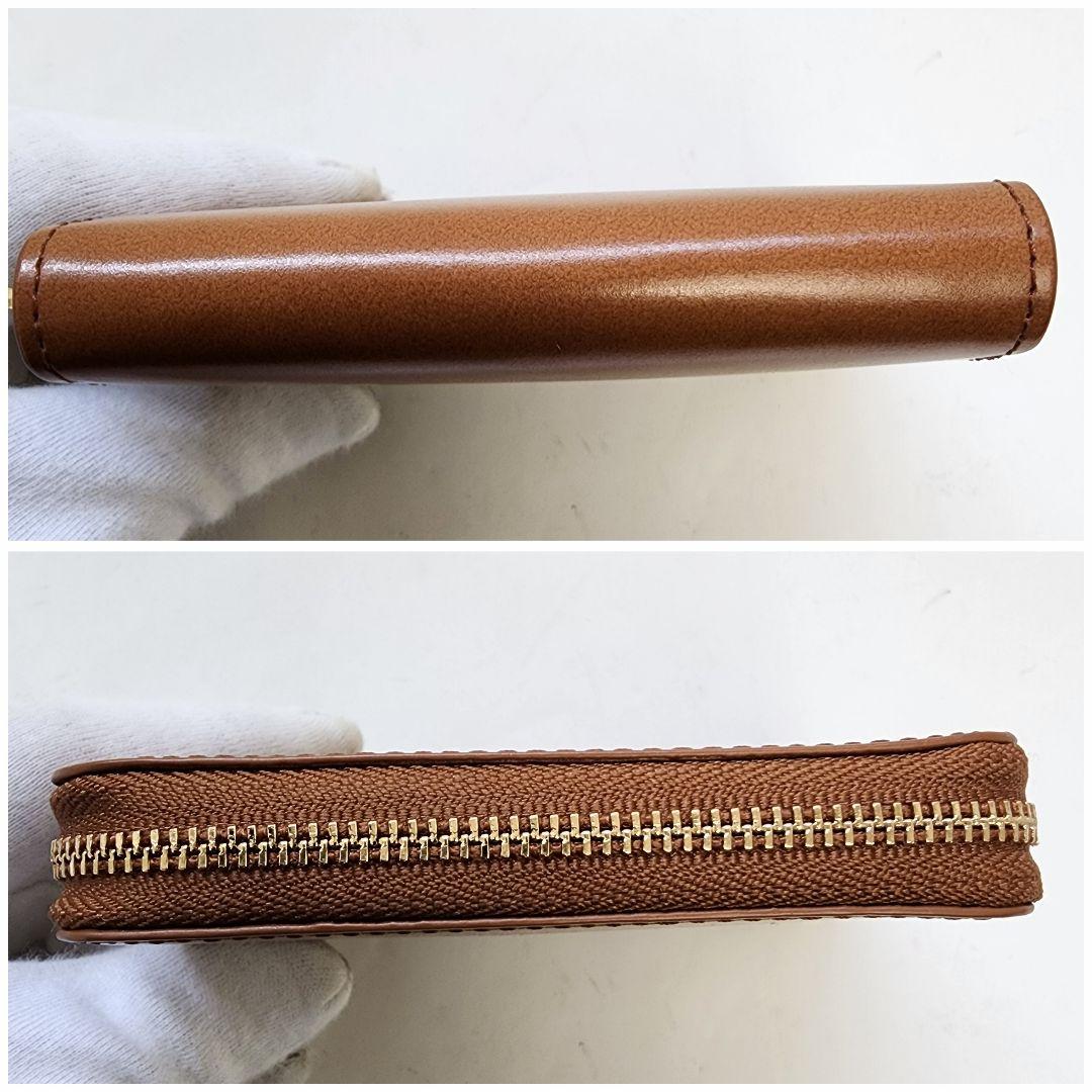 【未使用級】現行 ポールスミス 折り財布 レザー ラウンドジップ ブラウン系