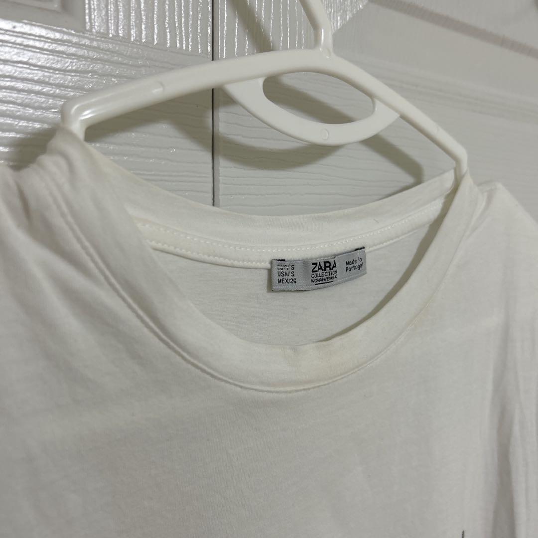 ZARAコントラストプリントTシャツ - メルカリ
