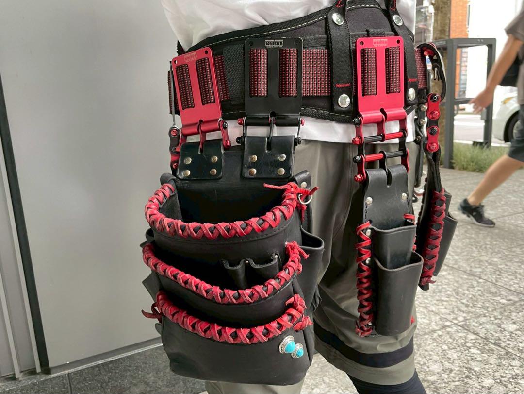 【KNICKSカスタム】腰袋セット タジマ装備付き 即使用可