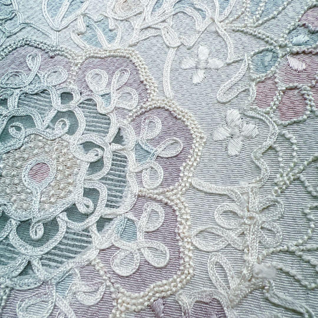 大得価HOT 青磁色に相良刺繍の訪問着 着物 HfO0q-m60355190400 シースルー 新作人気