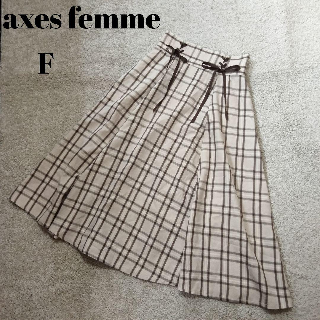 axes femme チェック柄フレアスカート F　ロリータ　量産型