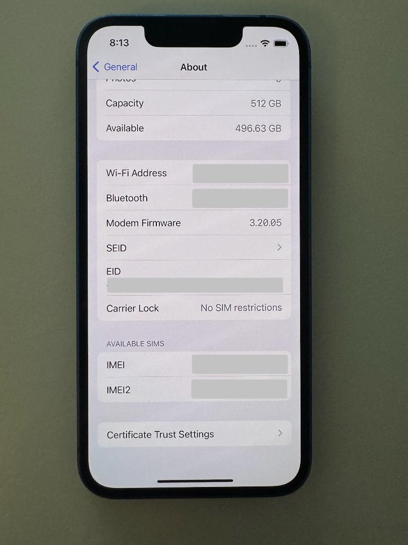 iPhone 13 Mini 512GB ブルー SIMフリー 米国モデル