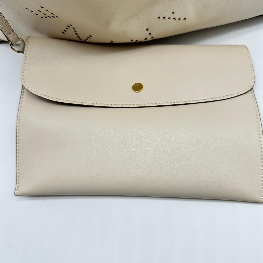 ステラマッカートニー サークルロゴ ラージ トートバッグ ホワイト ステラマッカートニー サークルロゴ ラージ トートバッグ ホワイト