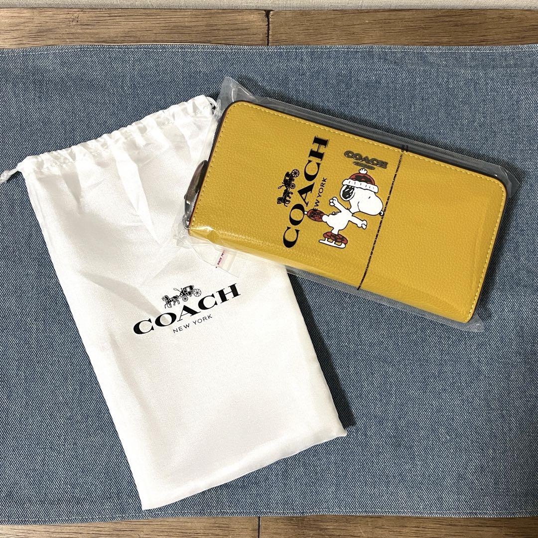 コーチ COACH 長財布 財布 SNOOPY イエロー プレゼント ブランド