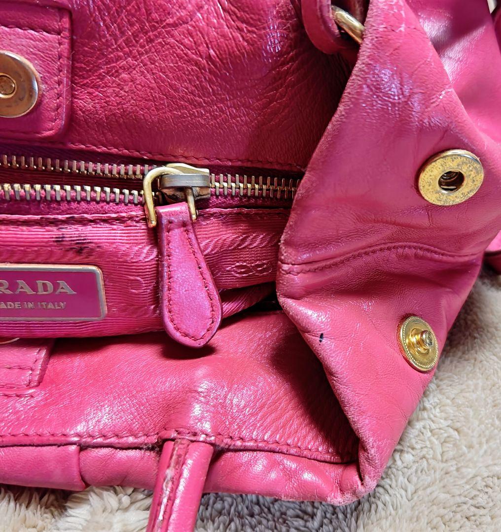 PRADA リボン　ピンク ハンドバッグと財布 セット