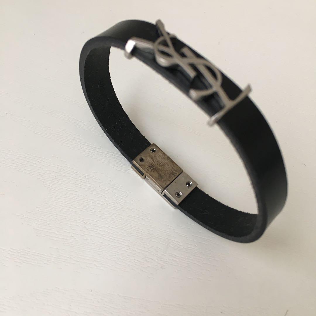 サンローラン カーフレザーロゴブレスレット ブラック SAINT LAURENT サンローラン ブレスレット アクセサリー YSL