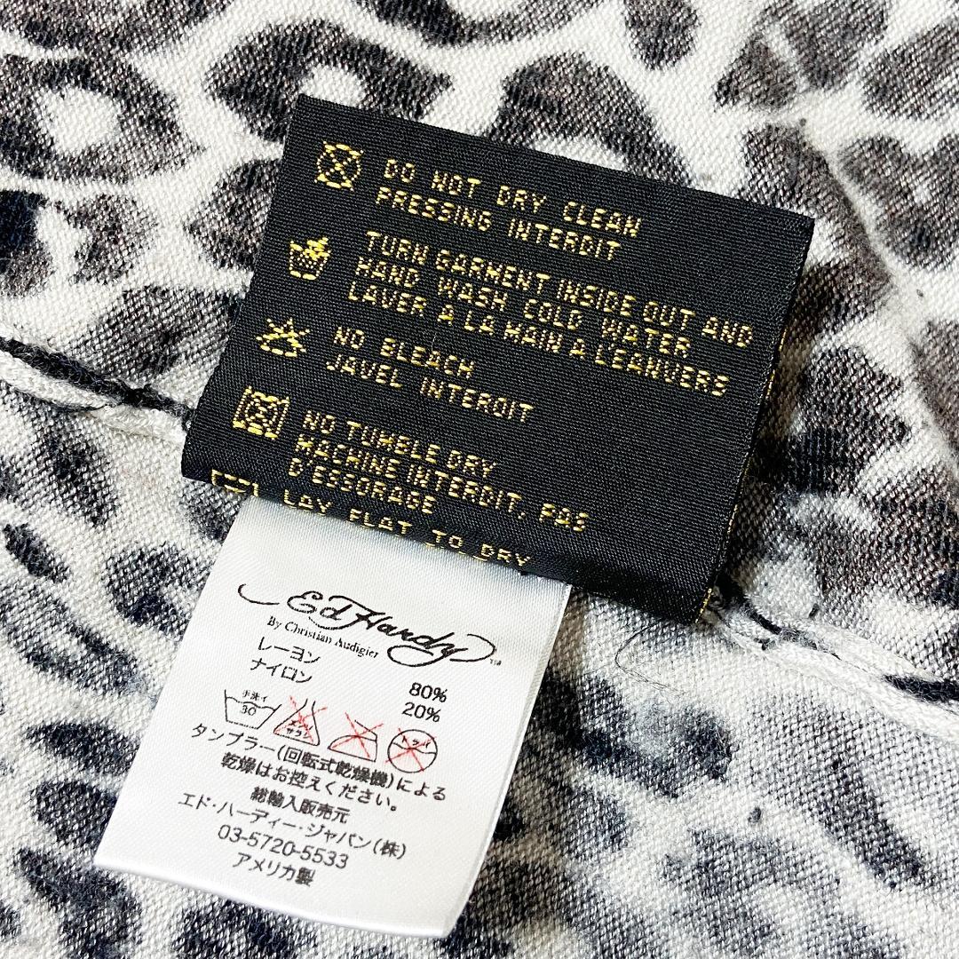 Ed Hardy エドハーディー パーカー 薄手 ヒョウ柄 レディース S