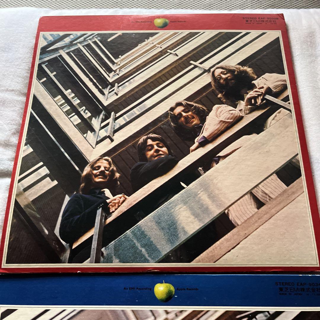 極美品 当時モノ帯付き 2LP 赤盤＋青盤2作品セット ザ・ビートルズ レコード