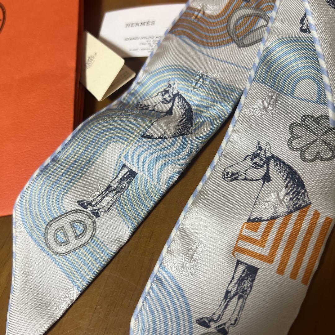 週末のみ　値下げ中！　美品【HERMES】ツイリー　刺繍　エルメス