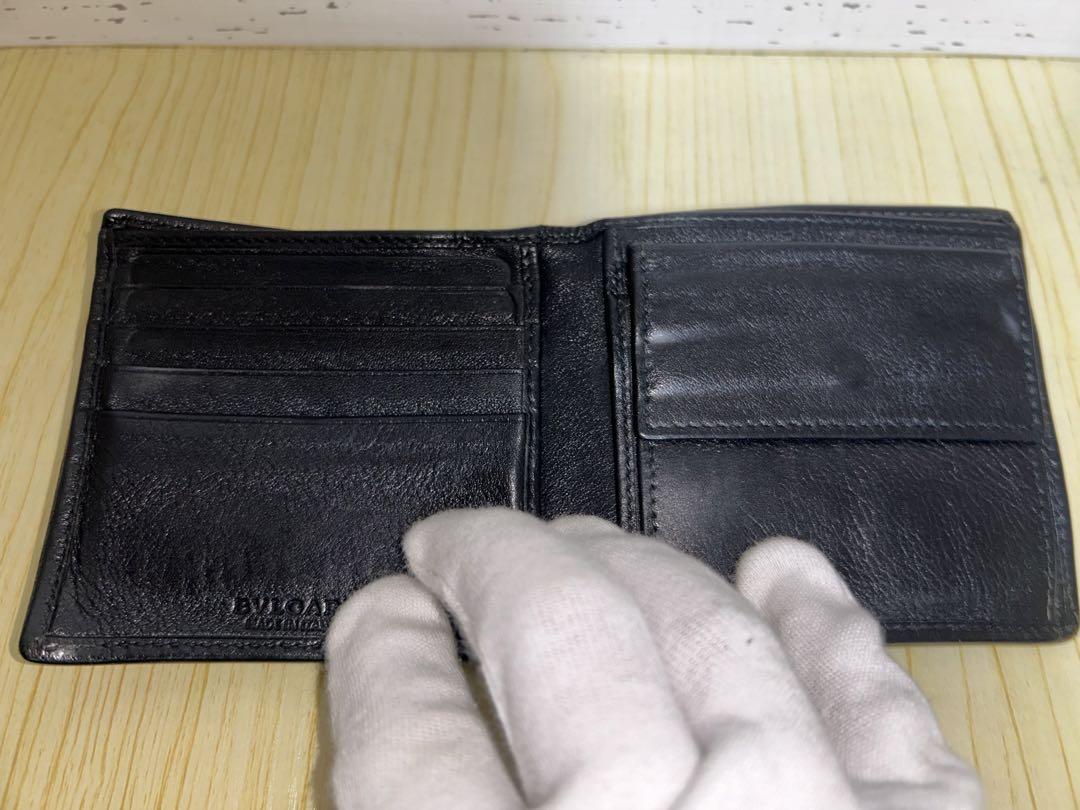 BVLGARI【ブルガリ】折り財布 黒 レザー