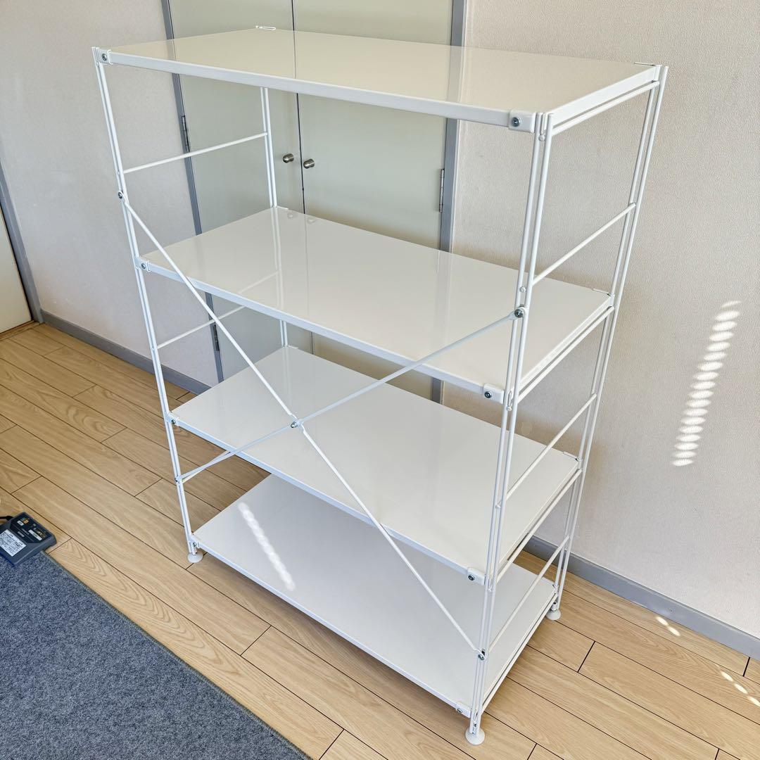 無印良品 スチールユニットシェルフ ワイド 中 ライトグレー
