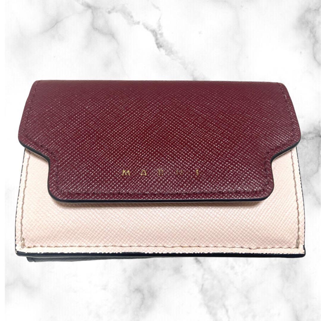 【激安アウトレット!】 マルニ バイカラー三つ折り財布 Marni MARNI 財布 財布 パスケース 小物