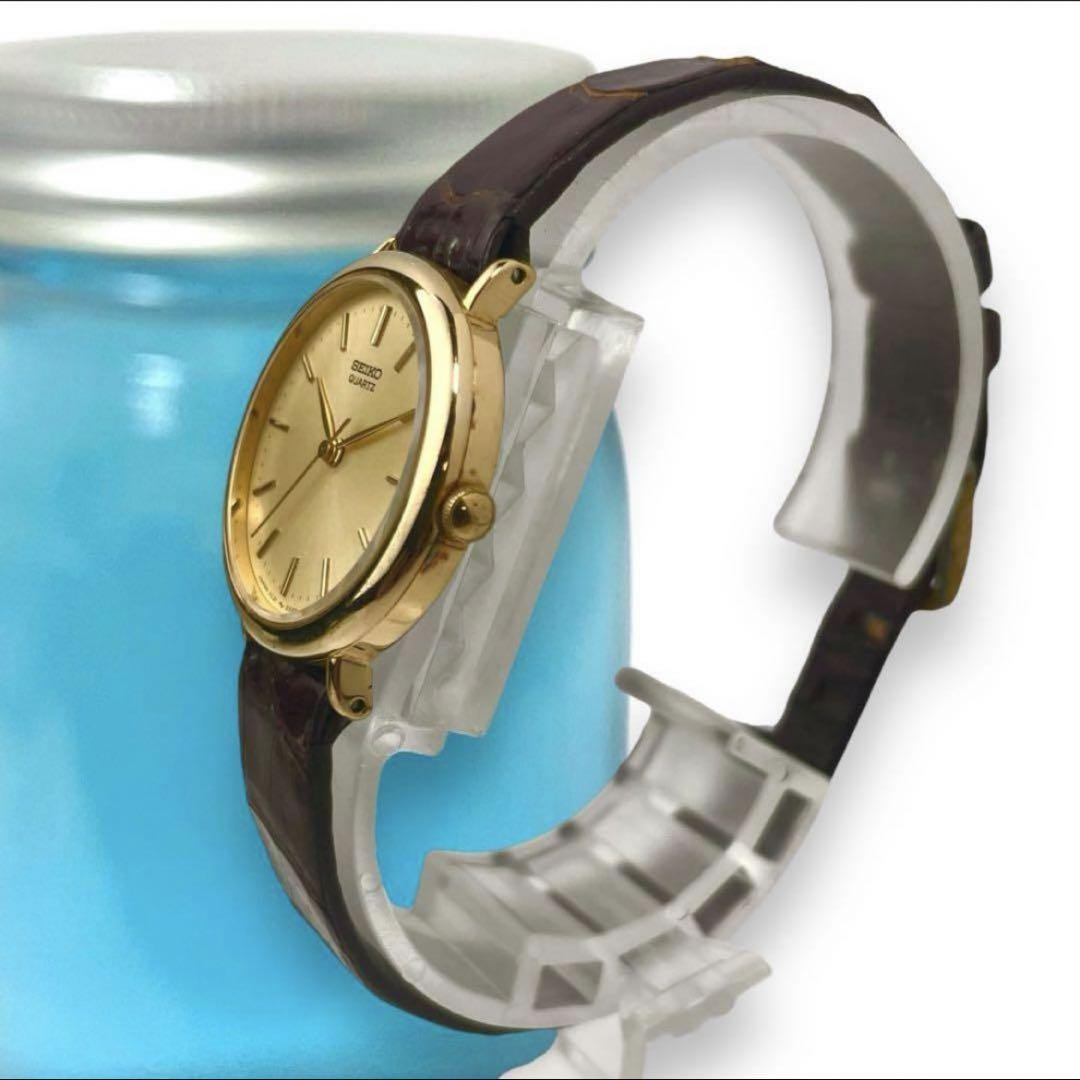 SEIKO セイコー 腕時計 アナログ クォーツ ゴールド レザー 動作