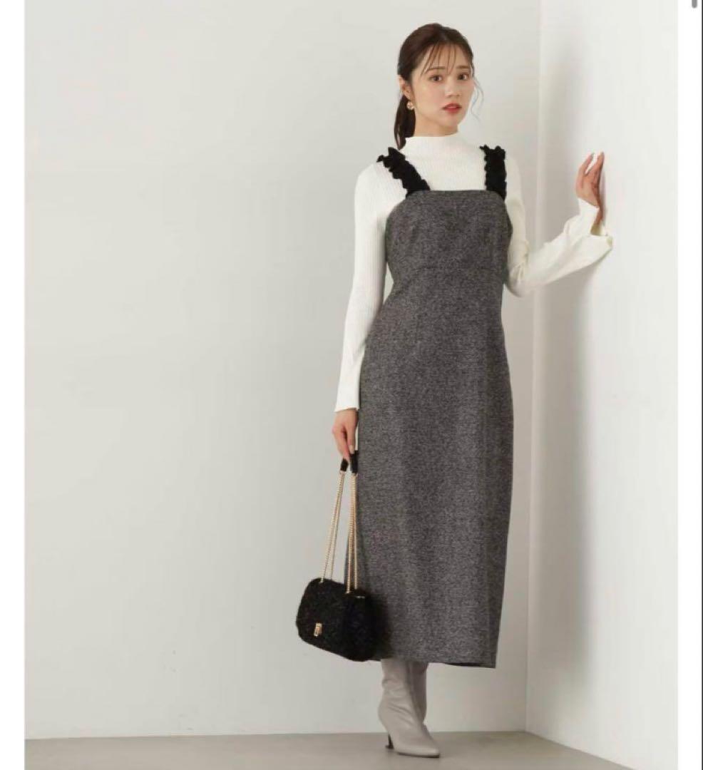 プロポーションボディドレッシング ショルダーフリルワンピース ジャンパースカート