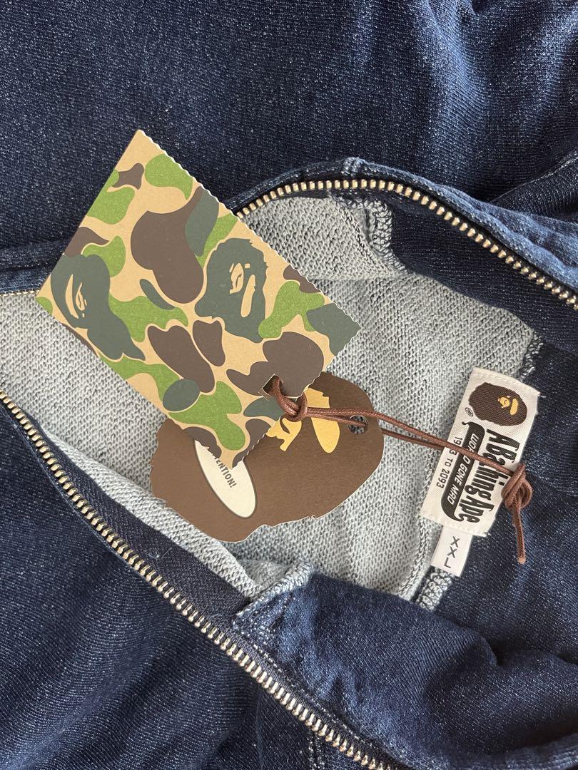 トップス Bape Indigo Shark Full Zip Hoodie 2XL