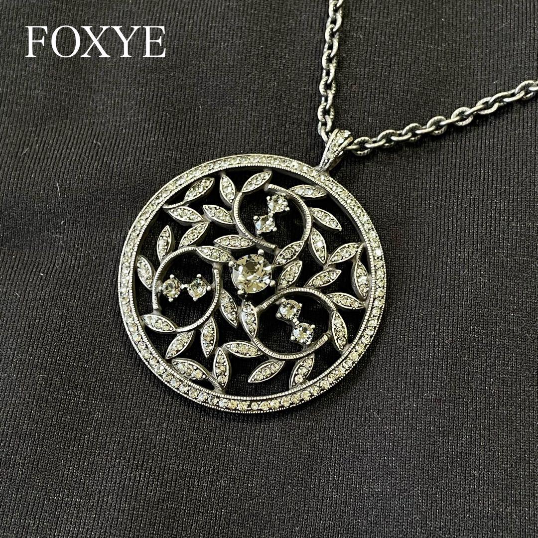 逆輸入 美品 フォクシー ラインストーン クリスタルムーン ネックレス アクセサリー