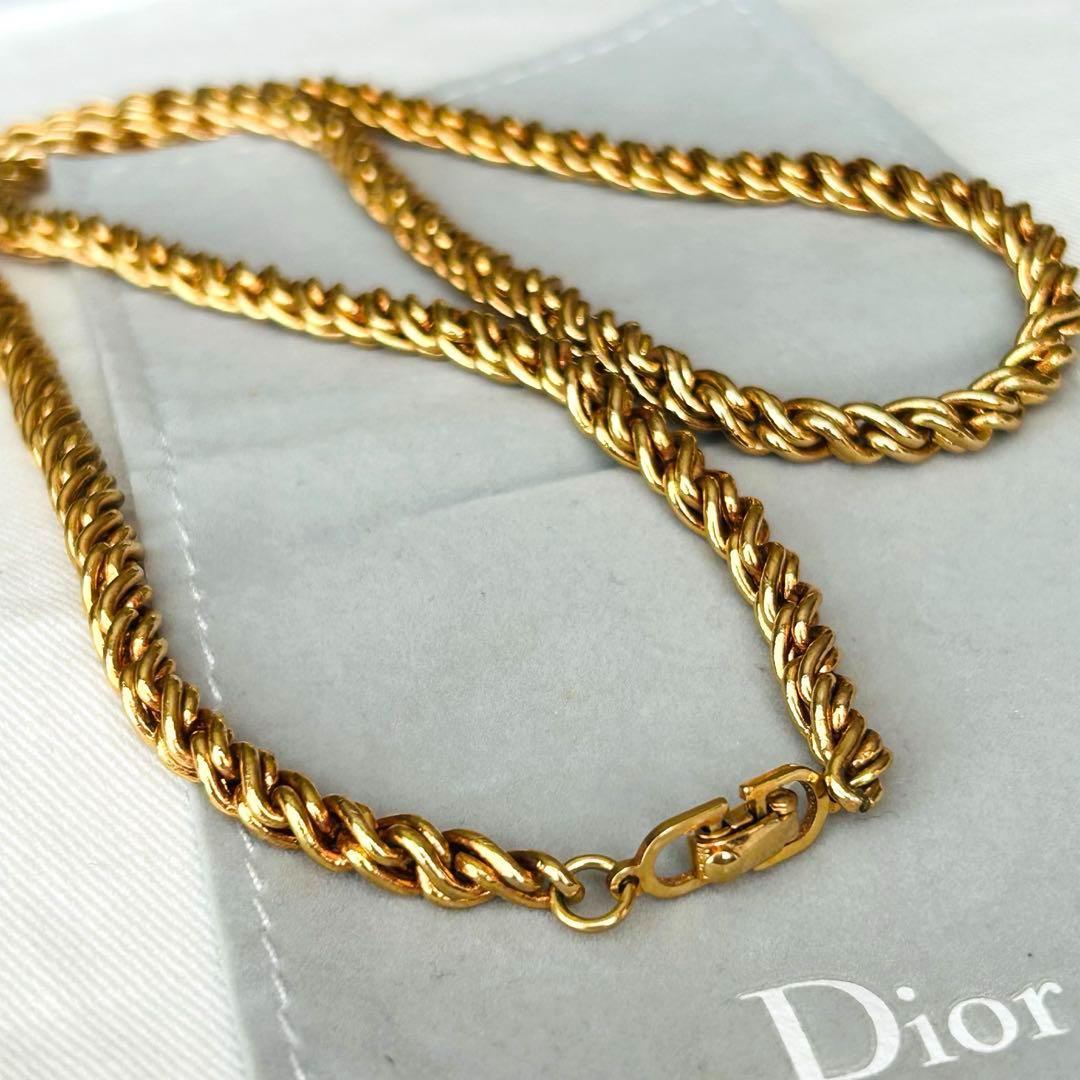 極美品✨ Dior ネックレス ツイスト チェーン ロング 金 加工なし