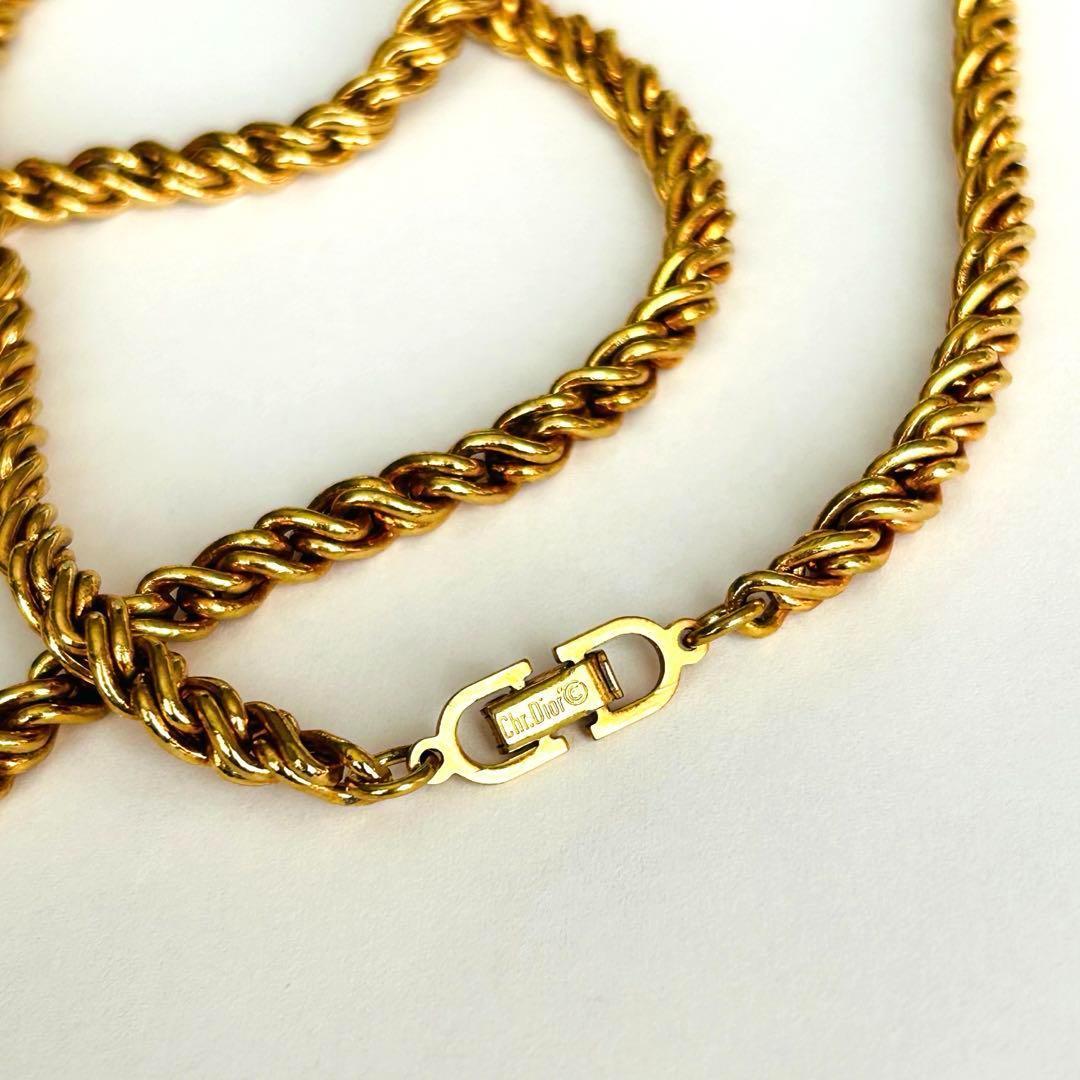 極美品✨ Dior ネックレス ツイスト チェーン ロング 金 加工なし