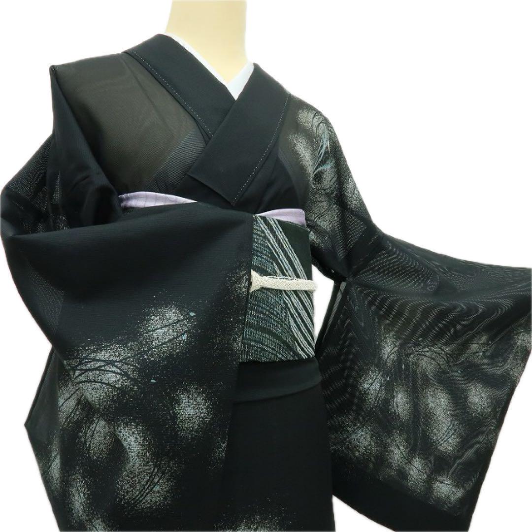 美品 洗える夏着物 誂えポリエステル 絽 訪問着 着物 A3185