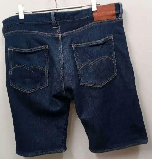 W34 ダルチザン インディゴニットデニム ストレッチ ショートパンツ ショーツ