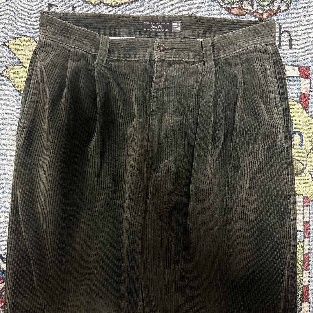 old GAP 90s コーデュロイパンツ グリーン 太畝 W34 L30