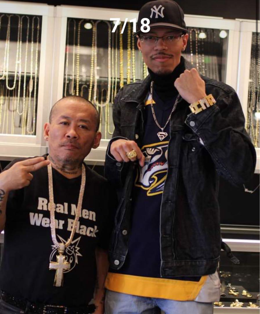 ブリンブリン 特大クロストップ ネックレス ロングテニスチェーン b-boy