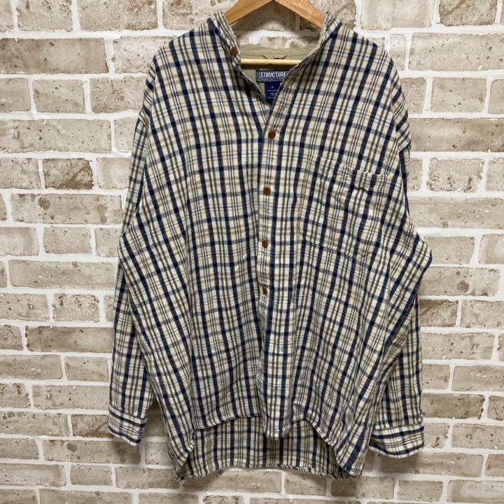 STRUCTURE】ノーカラーシャツ 長袖 チェック 【M】 ヴィンテージ - メルカリ STRUCTURE】ノーカラーシャツ 長袖 チェック 【M】 ヴィンテージ - メルカリ