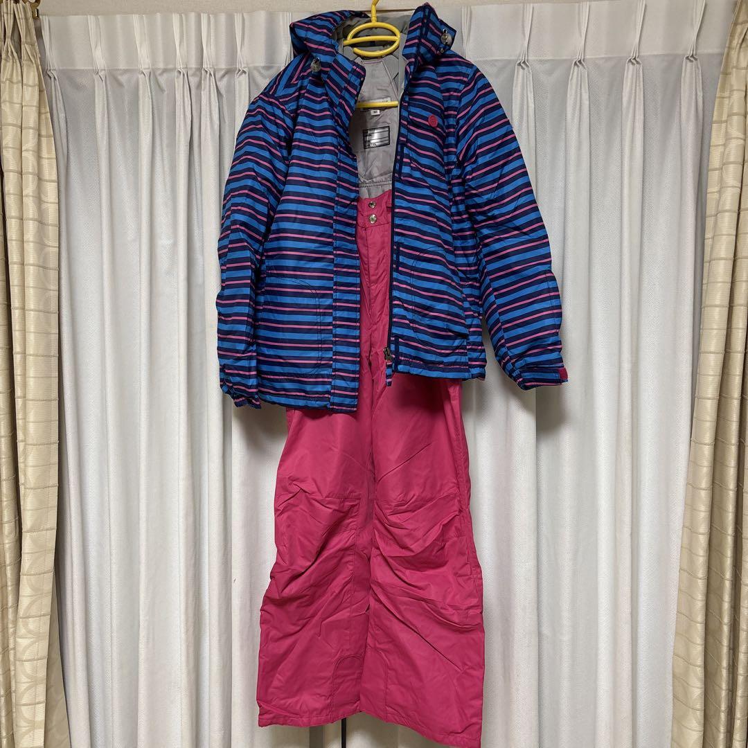 美品　PURECONSCIOUS 　ピュアコンシャス　スキーウェア　上下セット ピュアコンシャス スキーウェア上下 女子160cm カラー:ピンク
