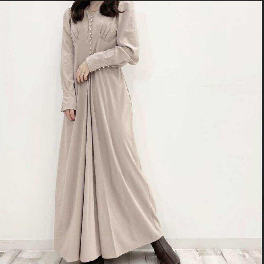 極美品ココディール フロントボタンパフスリーブワンピース