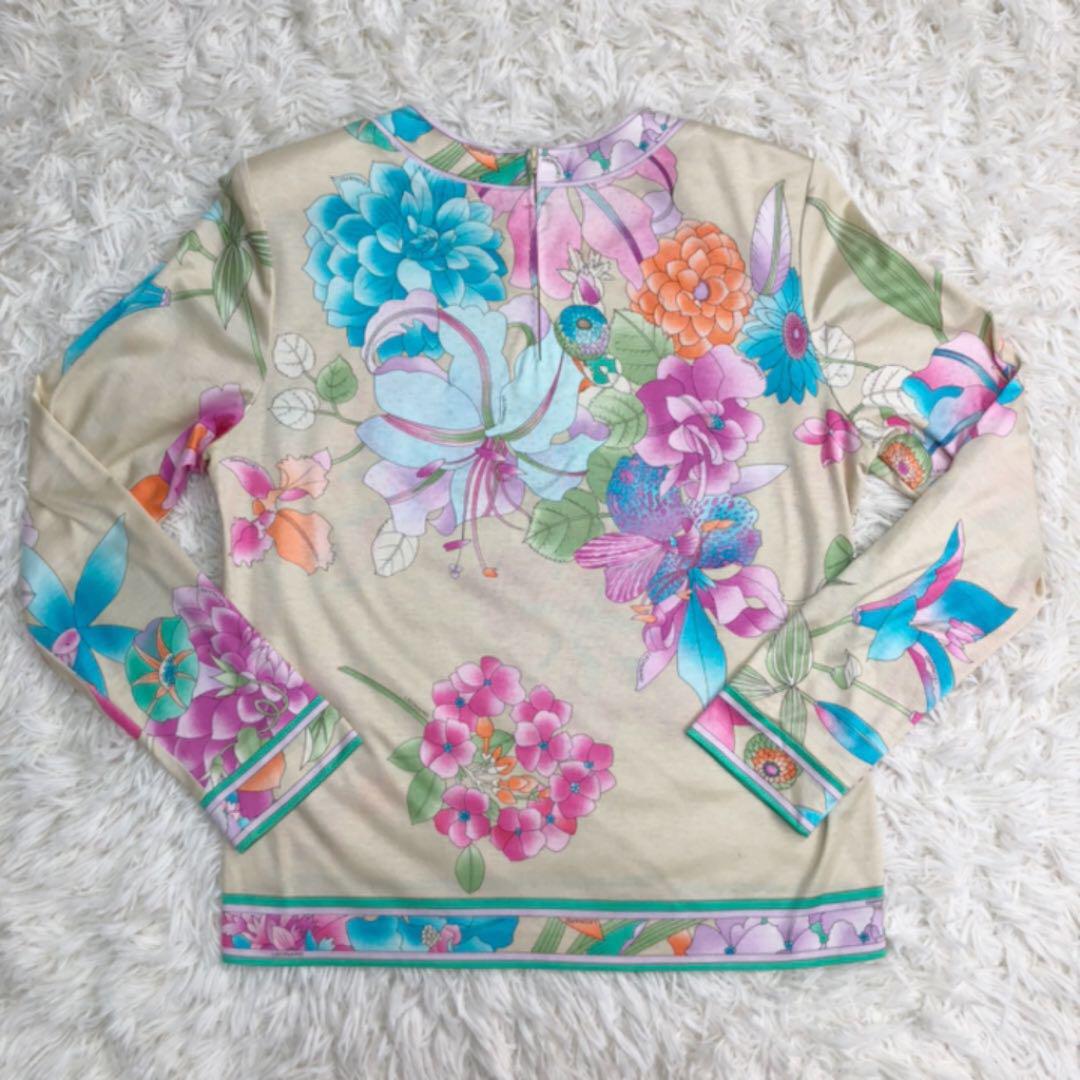 在庫僅少】 美品 LEONARD カットソー 大きいサイズ Lサイズ 花柄 - T