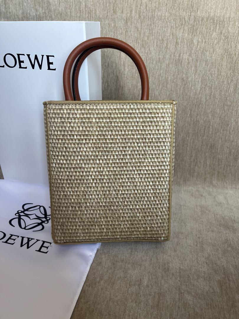 LOEWE ロエベ ロゴ スカーフ レザー×ラフィア 編み込み