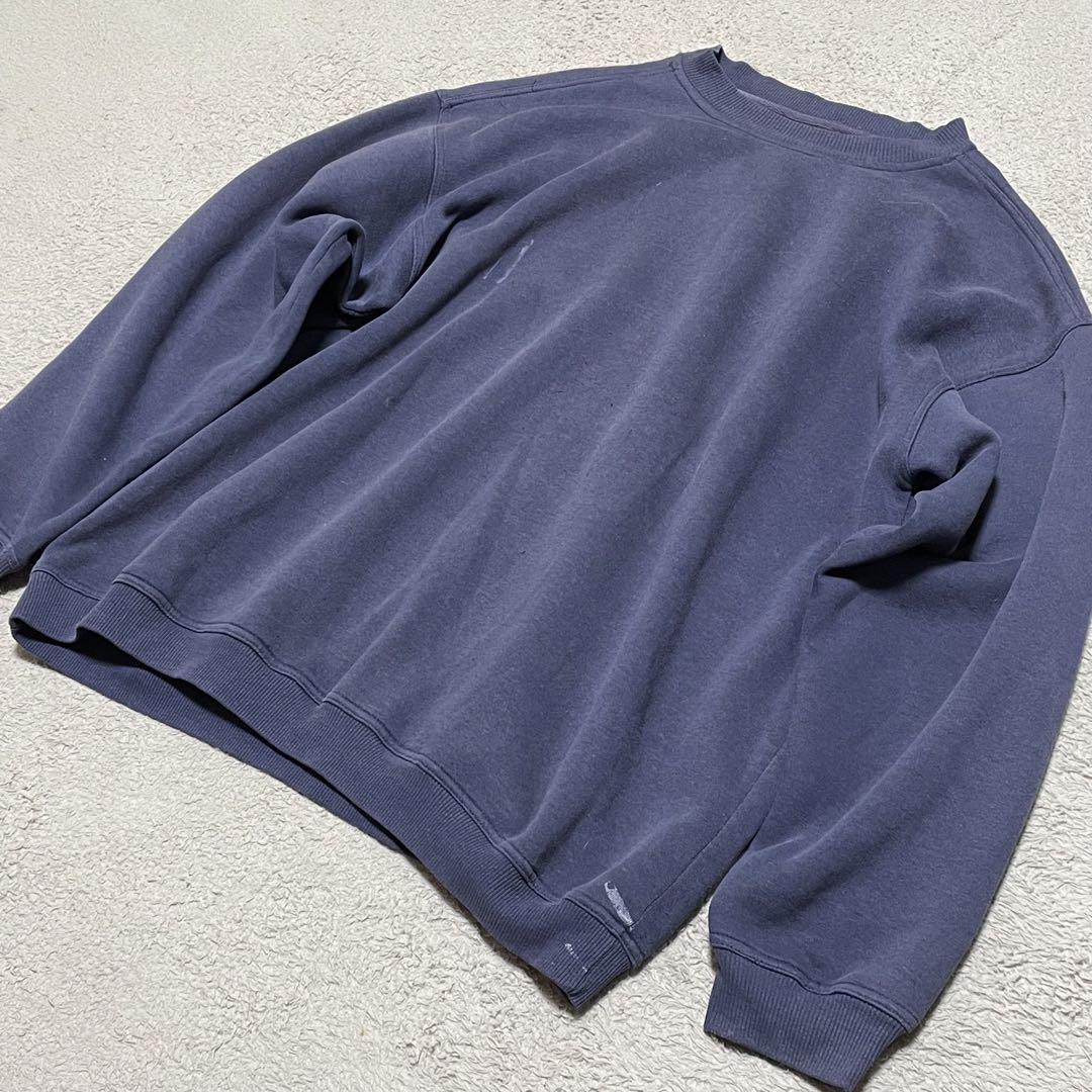 【良品】 スウェット　ブランク　グッドフェード　ナス紺　ペイント　90s XL