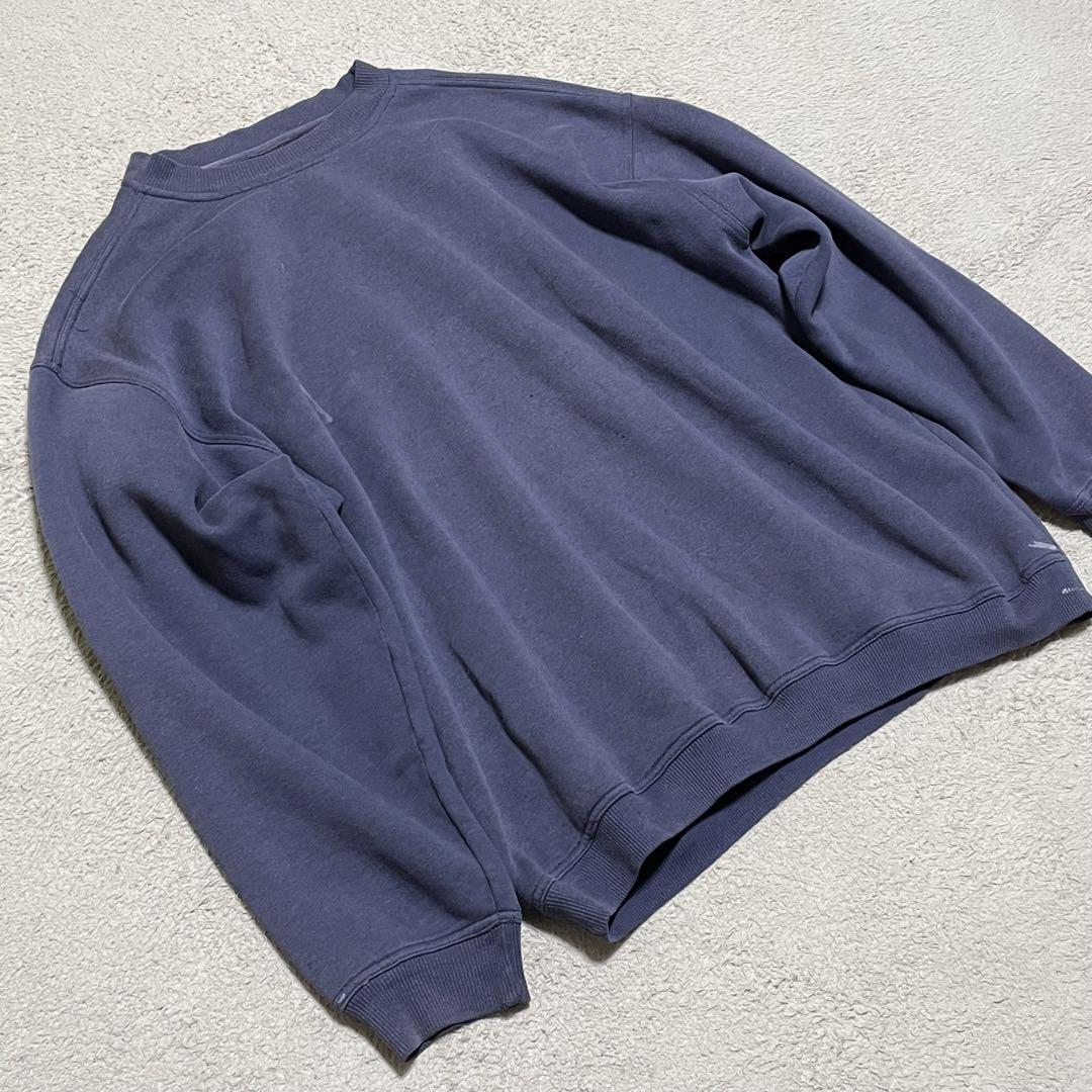 【良品】 スウェット　ブランク　グッドフェード　ナス紺　ペイント　90s XL