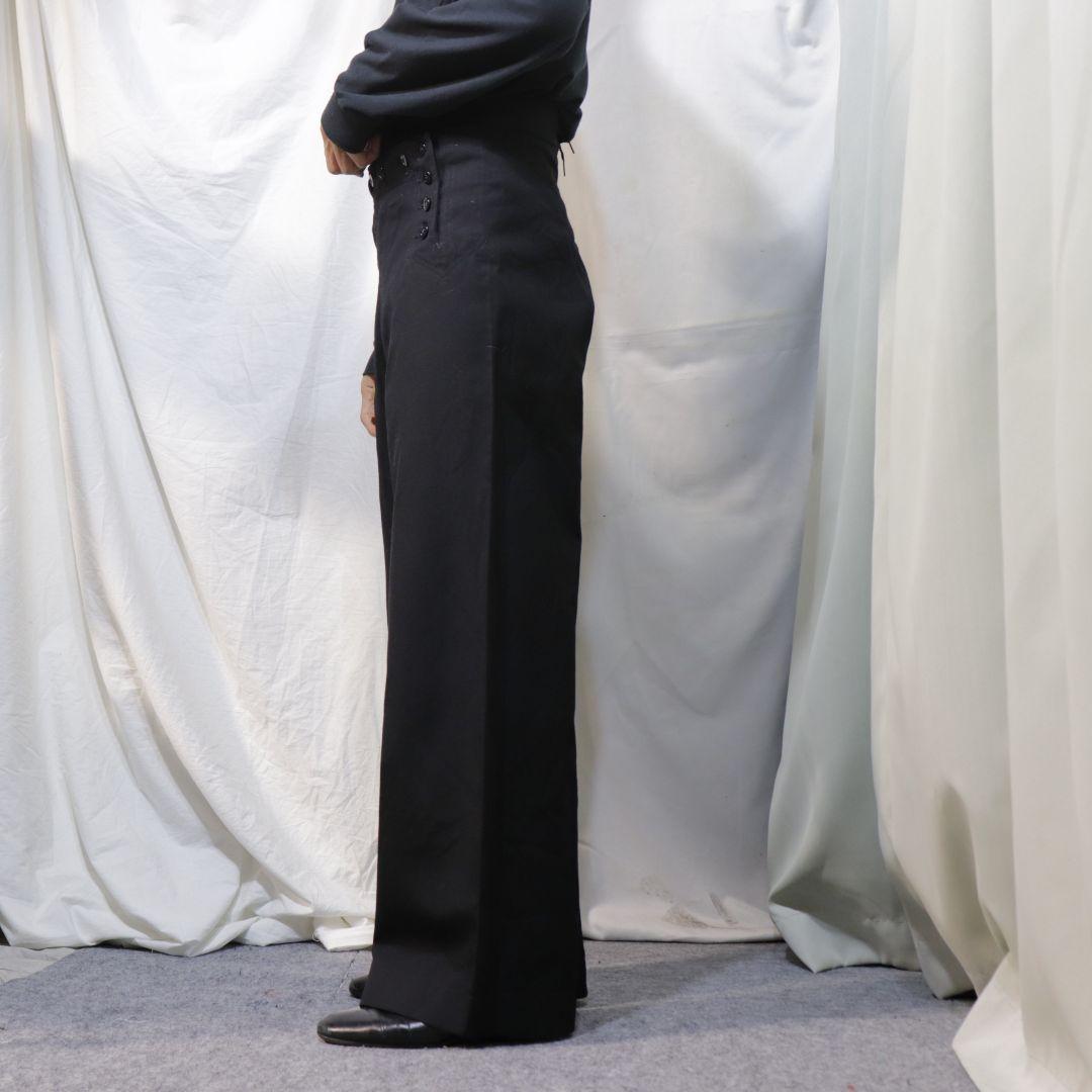 最新作格安 vintage セーラーパンツ フレアパンツ ブーツカット 黒 17 3fkgA-m60414392110 NEW低価
