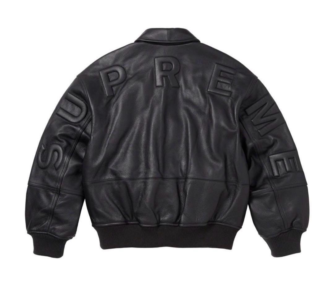 公式 ストアメンズ - 23AW Supreme Leather Varsity Jacket M