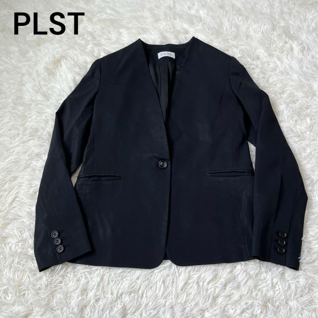 PLST プラステ　ノーカラー　ジャケット　ブラック　S