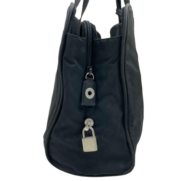 ✨良品 PRADA プラダ ハンドバッグ ブラック 黒 ナイロン レザー 手提げ