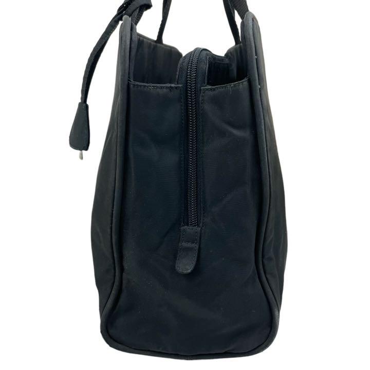 ✨良品 PRADA プラダ ハンドバッグ ブラック 黒 ナイロン レザー 手提げ
