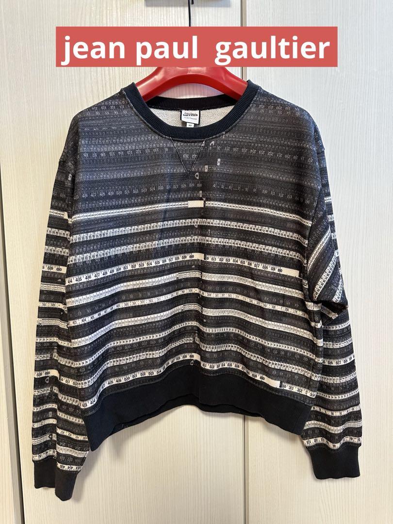 jean paul gaultierのスウェット　メジャー柄黒系40