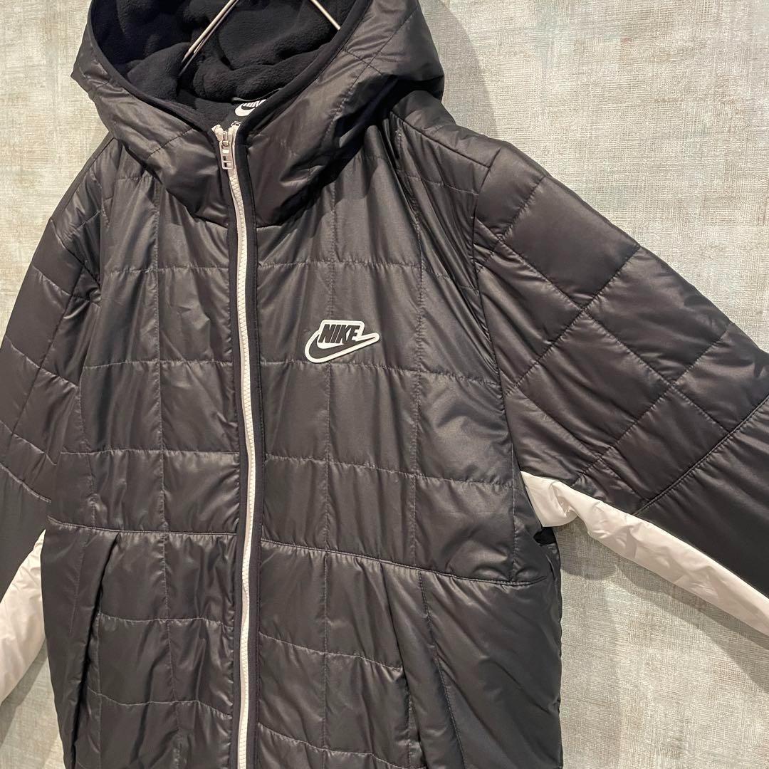 ナイキ NIKE ダウンパーカー 中綿　ラバーロゴ 裏地フリース L