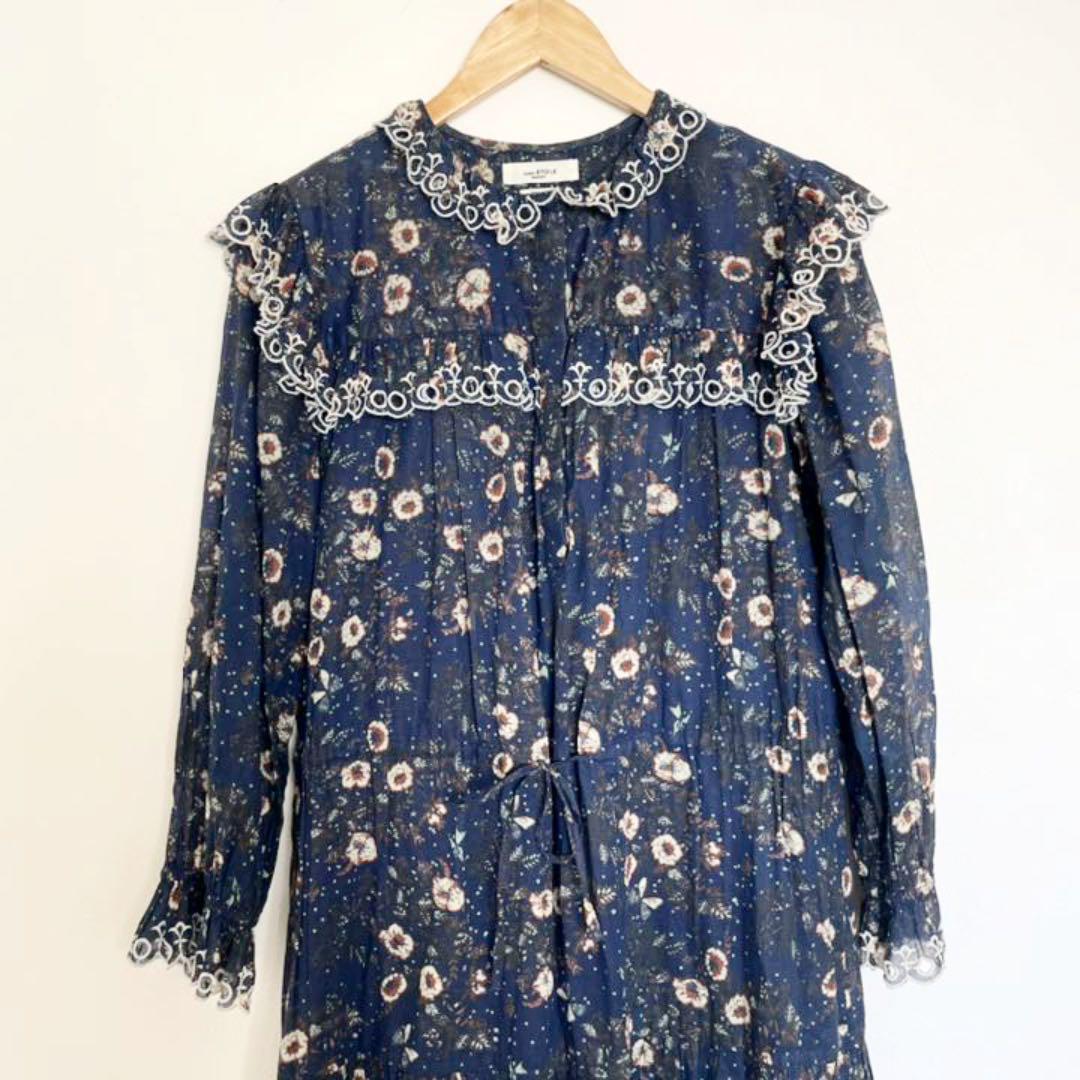得価好評 極美品 定価8万 イザベルマラン エンブロイダリーフローラルワンピース 36 waAWL-m60424493136 超激安安い