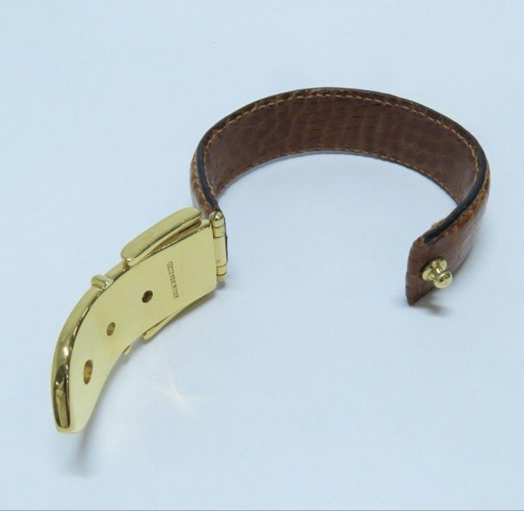 Gucci/グッチ レザー ブレスレット ベルトモチーフ バングル