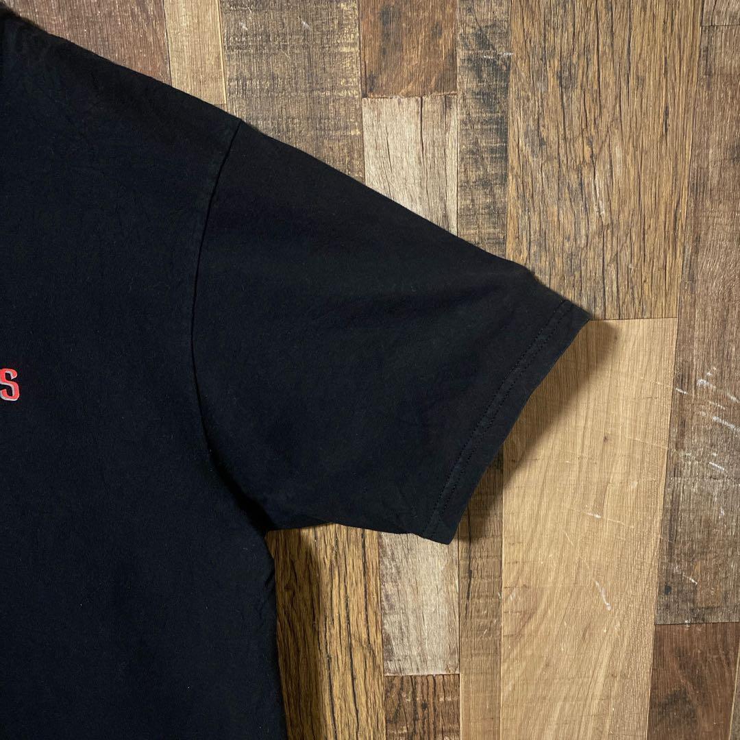 メンズ tシャツ ブラック プリント L アディダス 半袖 古着 スポーツ