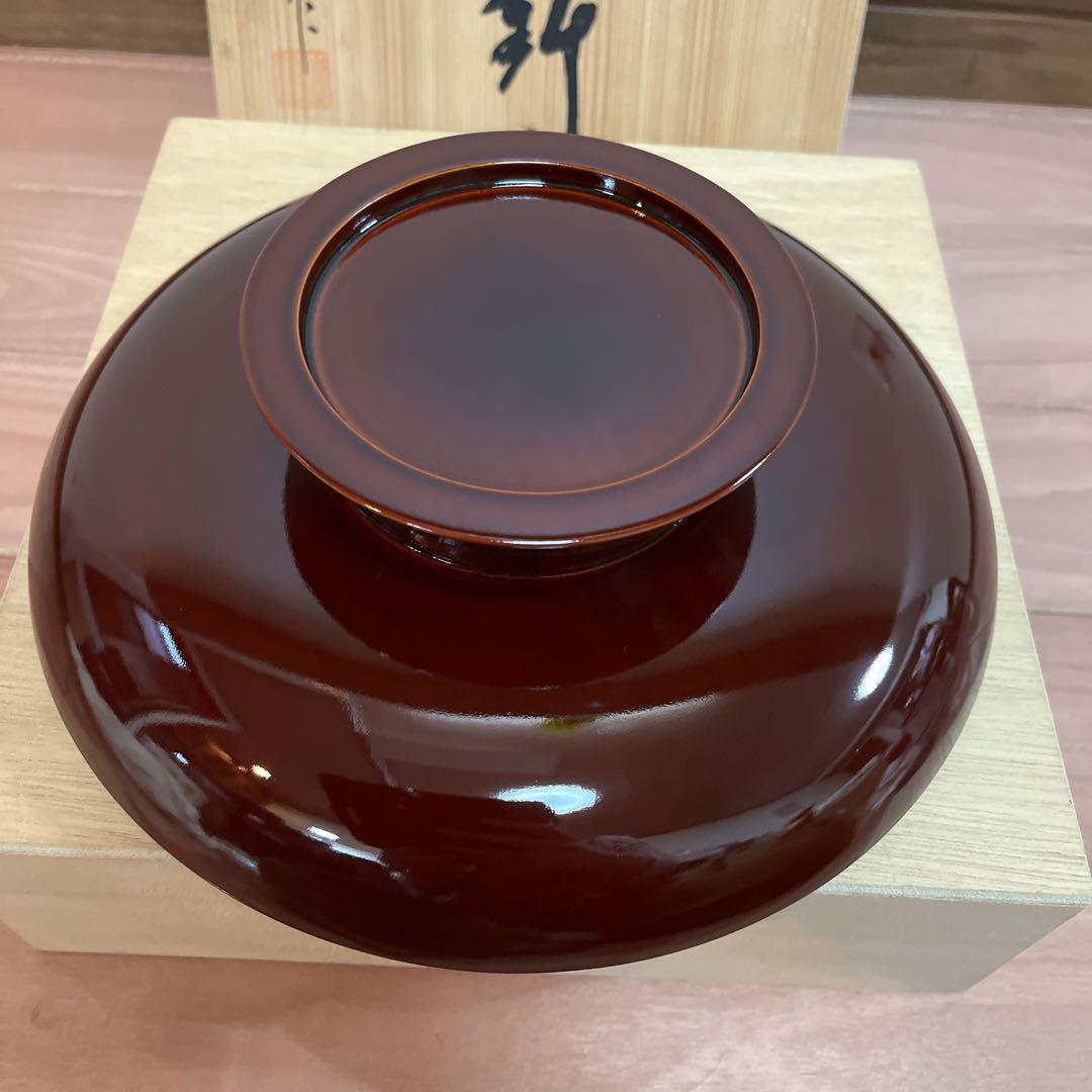 春慶塗 京台鉢 中山作 足付き菓子鉢 漆器 菓子皿