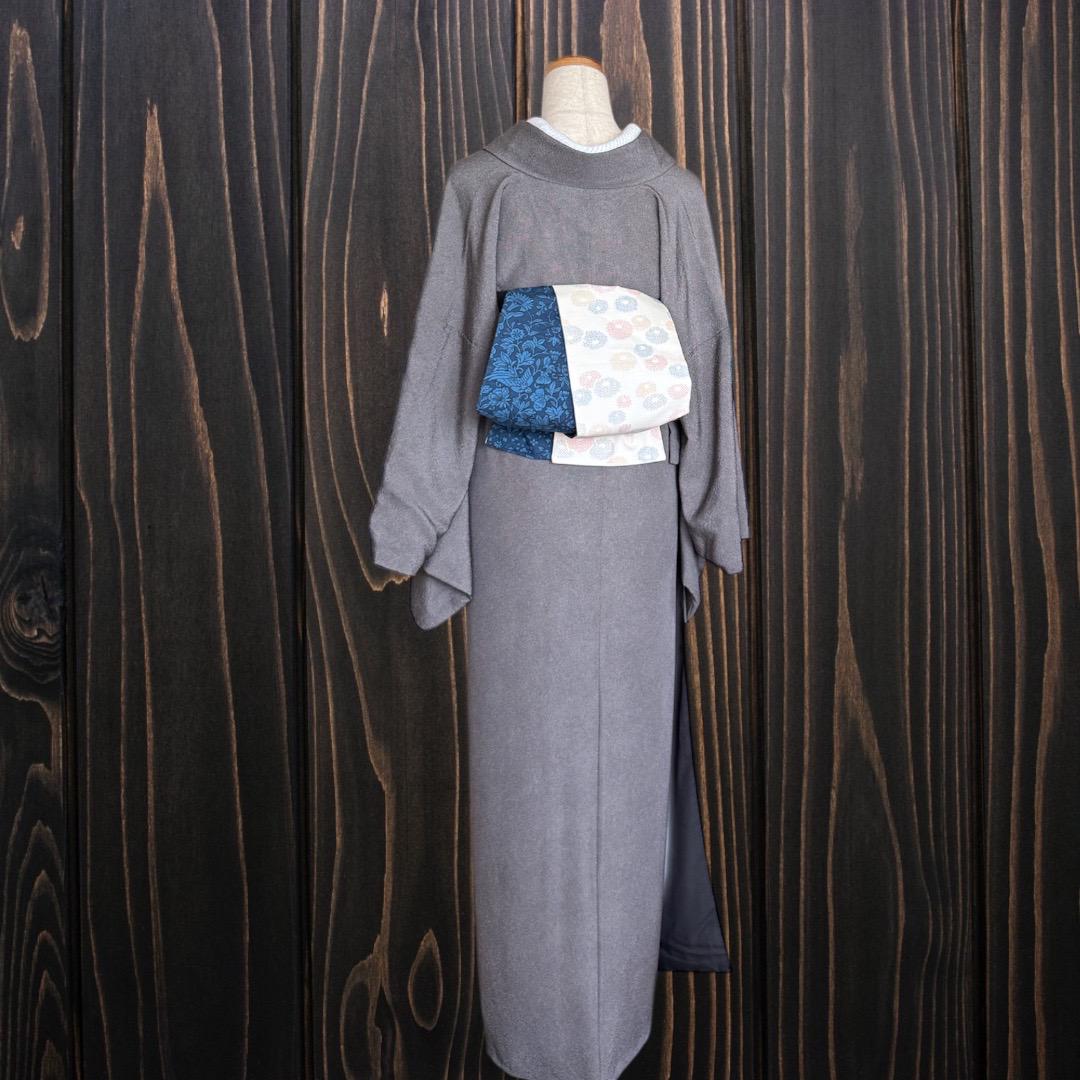 *着物反物*　塩沢紬と藍色紬　大人の兵児帯　半幅帯　長尺　ハンドメイド