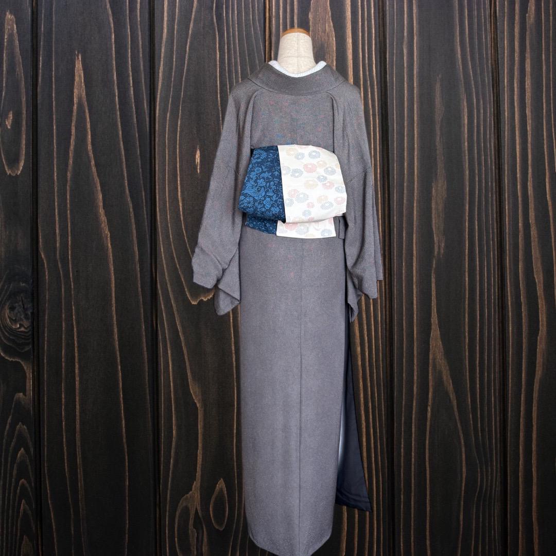 *着物反物*　塩沢紬と藍色紬　大人の兵児帯　半幅帯　長尺　ハンドメイド