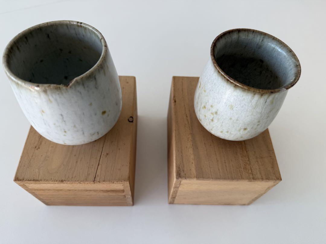 陶器 湯飲み 2個セット 木箱付き